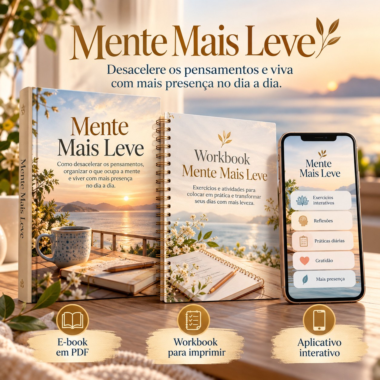 Apresentação original do kit Mente Mais Leve
